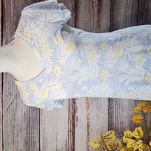 JOCKEY BLUE HAWAIIAN PRINT SHORT SLEEVE PULLOVER NIGHTGOWN